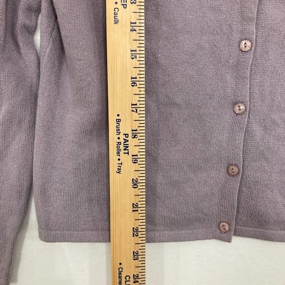 NWT Vintage Express Large Purple Gray Silk Cashmere Blend Button Cardigan - Picture 5 of 9